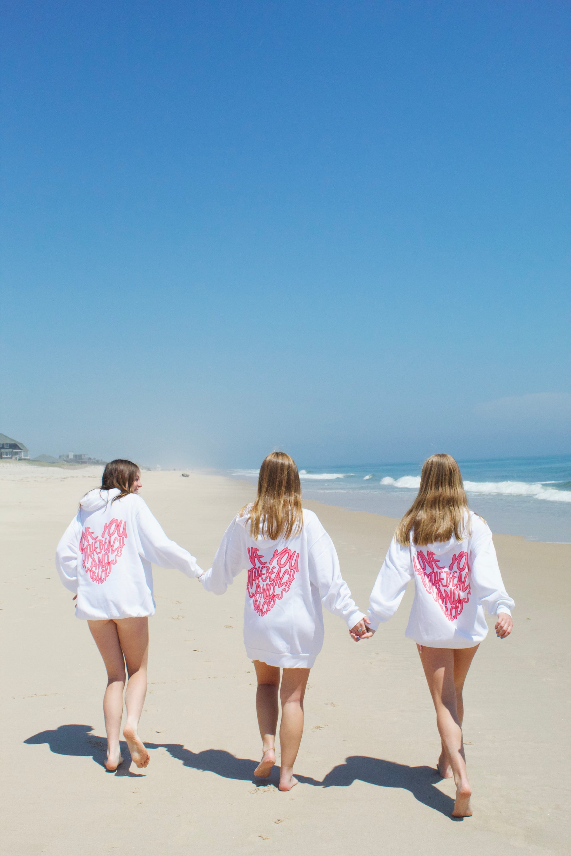 Love You To The Beach And Back Hoodie, Back of Sweatshirt, Running On The Beach