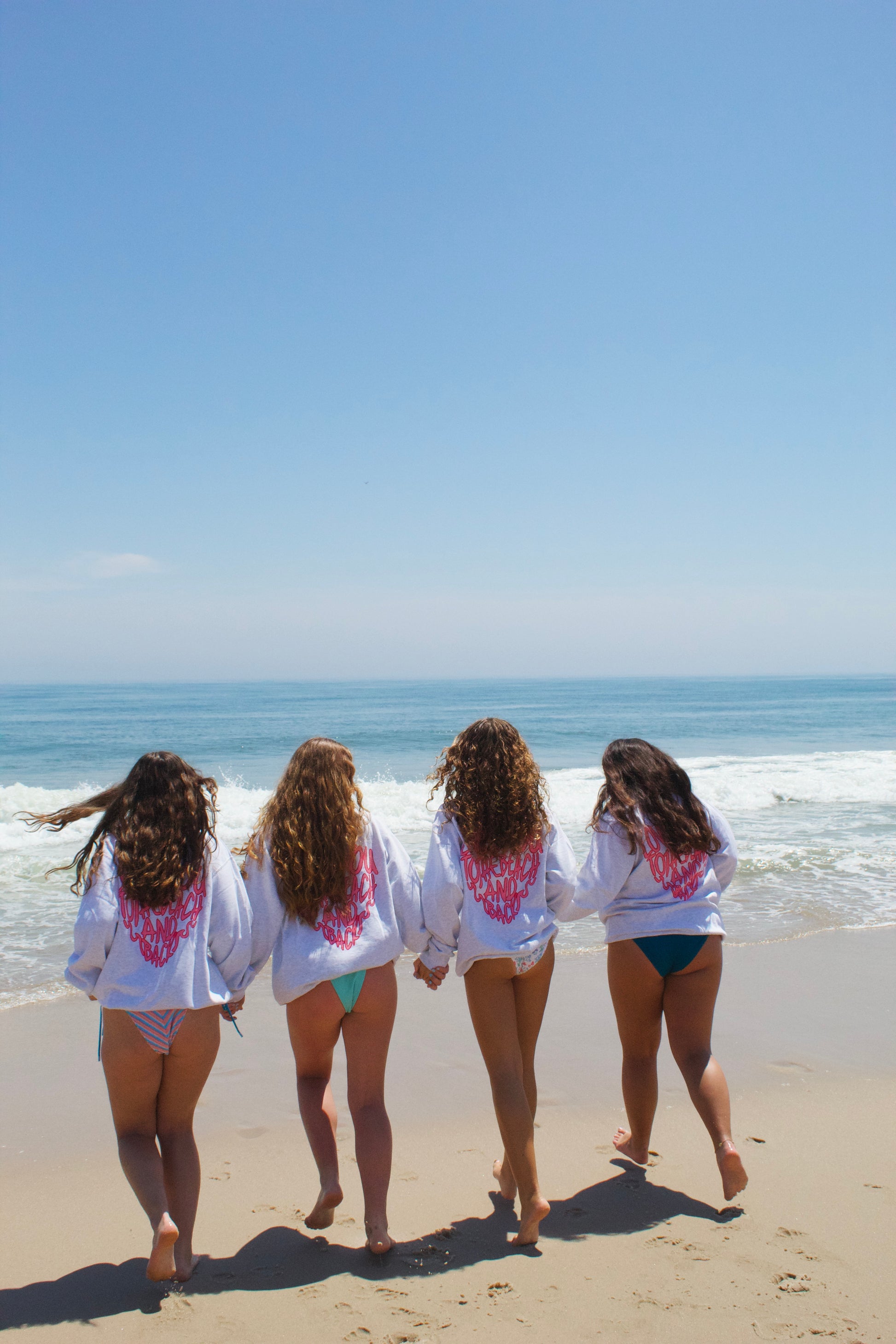 Love You To The Beach And Back Crewneck, Back angle, girls wearing hoodie at the beach